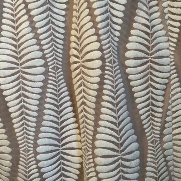 Guess Tan and White Ruffled Bodycon Midi Dress - Picture 9 of 14